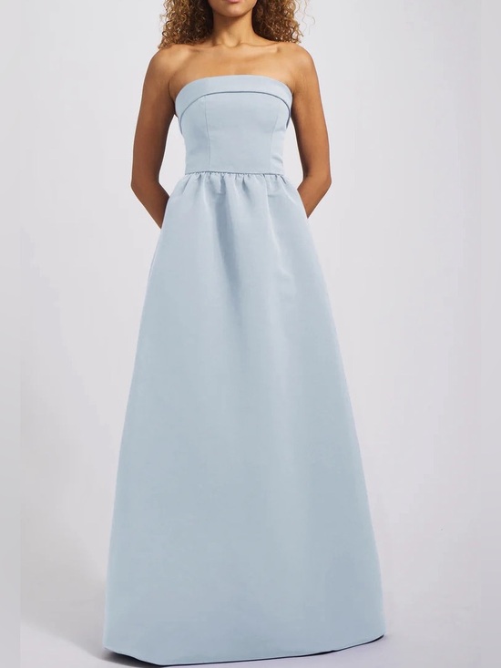 Amsale Dresses & Skirts - Amsale Rene Bridesmaid Dress Ice Blue Strapless Bias Cuff Gown